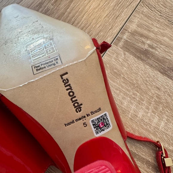 NEW Larroude Es Hi Red Patent Slingback Heels Pumps Size 5 - Picture 8 of 8